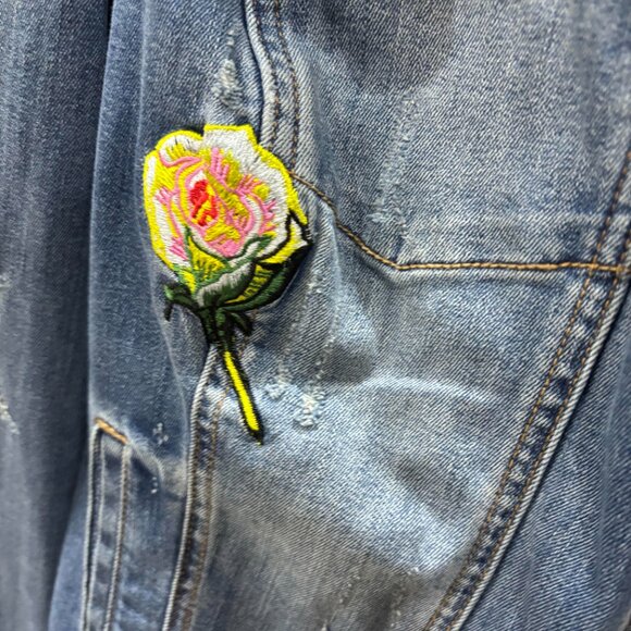 Lane Bryant fast lane floral embroidered trucker jacket - Picture 8 of 8